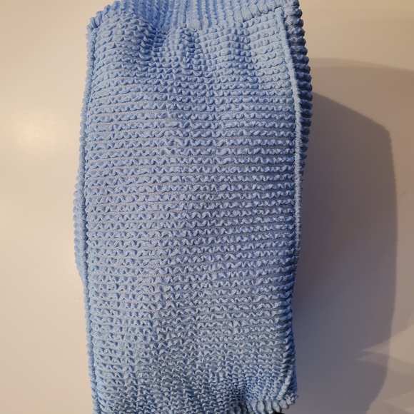 Kate Spade Blue Ribbed Terry Cloth Mini Hobo Cosmetic Bag - Picture 7 of 9